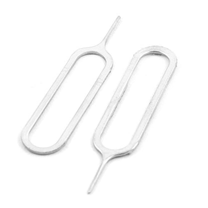 Ruilogod Metal Cell Phone SIM Card Tray Remover Key Tool Eject pin 10pcs Silver Tone