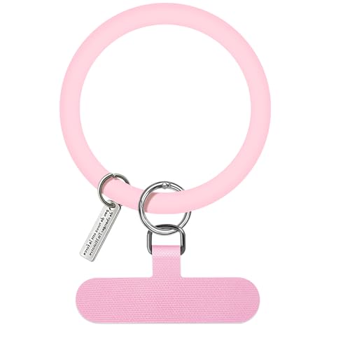 TACOMEGE Silicone Ring Phone Lanyard, Pink - color: Pink
