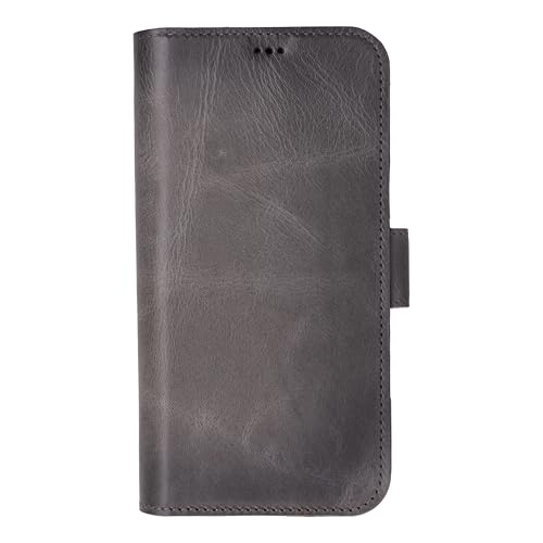 Bayelon Leather Wallet Case for iPhone 16 Pro Max 6.9", Flip Cover Card Holder, iPhone 16 Pro Max Wallet Case, Kickstand Folio Case, MagSafe Compatible Flip Cover, RFID Blocking (Smoked Black) - color: Smoked Black, size: iPhone 16 Pro Max