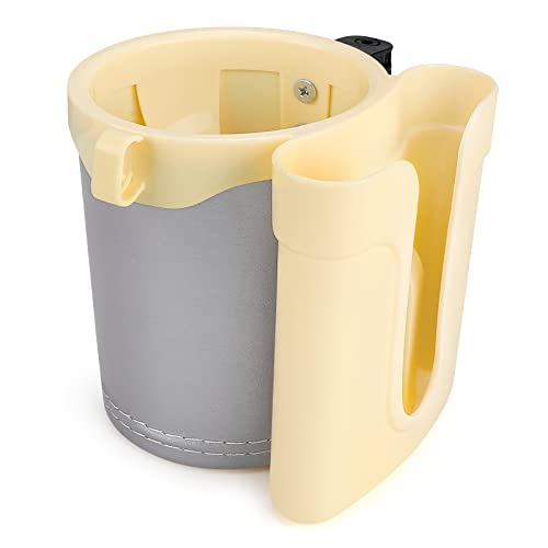 Accmor 3-in-1 Bike Cup Holder with Cell Phone Keys Holder, Bike Water Bottle Holders, Universal Bar Drink Cup Can Holder for Bicycles, Motorcycles, Scooters, Yellow Grey - color: Gream Yellow Grey