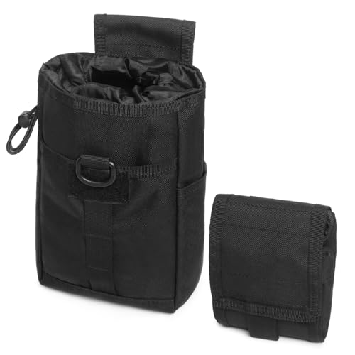 TRIWONDER Tactical Cigarette Pouch Molle Small Military Bag Battery Cigarette Case EDC Utility Card Holder Lighter Slot Mini Cigar Waist Pack - color: 14 Black