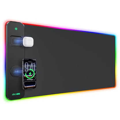 Magnetic Wireless Charging Mouse Pad Gaming, 31.5"x15.8" Large Desk Mat - color: RGB