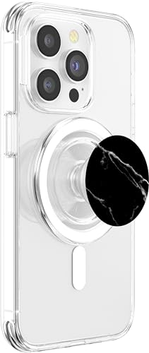 Elegant Black Marble-Look - Black Grey White - Simple Modern PopSockets PopGrip: Swappable Grip for Phones & Tablets PopSockets MagSafe PopGrip for iPhone - style: MagSafe