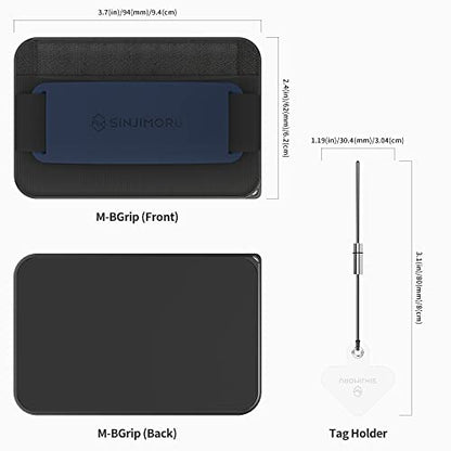 Sinjimoru 3 in 1 Magnetic Card Holder, Magnetic Wallet for MagSafe as Cell Phone Wallet Stick On with Phone Grip Holder & Mobile Phone Kickstand iPhone 12 13 & iPhone 14 Series. M-BGrip Navy | M-BGRIP, fits iPhone 16-12, 2600g magnetic strength, 2-3 cards