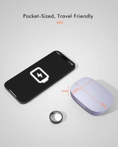 Doohoeek Updated Charging Case Compatible with Oura Ring 5 & 4 & 3 Charger, Wireless Power Station Fits Official Chargers & Fit All-Sized Rings Gen 5 & 4 & 3 1000mAh (Charger NOT Included) - color: Purple
