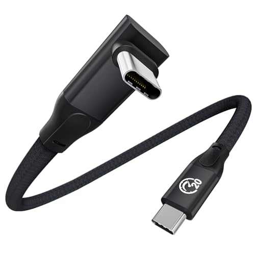 90 Degree USB C Cable 1ft, 90° Short USBC to USBC 3.2 20Gbps Data Cable - color: Black, size: 1ft