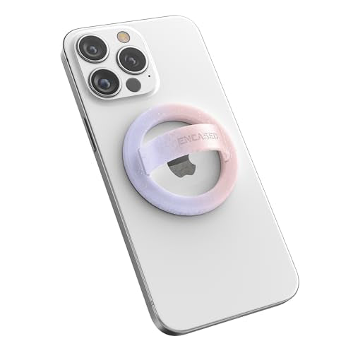 Encased Magnetic Phone Grip Holder, Compatible with MagSafe - Cute Color Combo Iridescent Silicone Finger Loop Ring for iPhone (Gradient Halo) - color: Gradient Halo