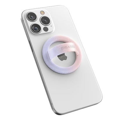 Encased Magnetic Phone Grip Holder, Compatible with MagSafe - Cute Color Combo Iridescent Silicone Finger Loop Ring for iPhone (Gradient Halo) - color: Gradient Halo