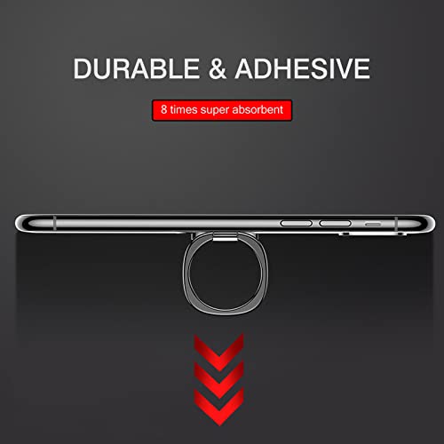 [2 Pack] Glossy Rounded Edges Cell Phone Ring Holder Stand,360 Degree Rotation and 180 Degree Adjustable Finger Ring Kickstand with Polished Metal Phone Grip (Gold)