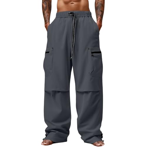 Men Cargo Pants Cotton Twill Stretch Tactical Quick Dry Multi Pockets Hiking Travel Job Site Tactical Pants for Men - color: B Dark Gray, size: X-Large