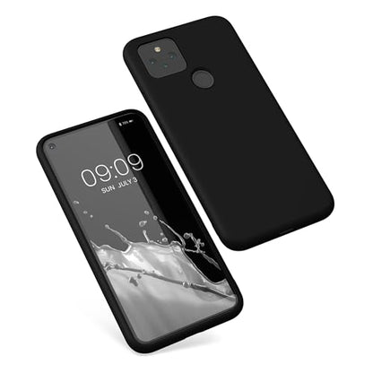 kwmobile Case Compatible with Google Pixel 5 Case - Slim Protective TPU Silicone Phone Cover - Black Matte