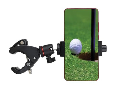Phone Holder with Clamp for Golf Cart Universal Phone Mount Holder for Bicycle, Wheelchair, Stroller Mic Stand Phone Holder - style: Screw Adjustable Holder (0.6"-3.9" Width)