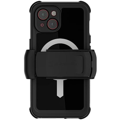 Ghostek Nautical iPhone 15 Waterproof Case with Holster Clip - Screen & Camera Protector, MagSafe Compatible, Heavy Duty Protection (6.1 Inch, Black) - color: Black, size: iPhone 15