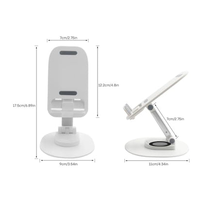 Foldable Desktop Phone Holder, Phone Holder on Desk Compatible with iPhone15, 14, 13 Pro Max Mini, Suitable for 3.5-12.9 inch Phones and Tablet Computer. (White) - color: White