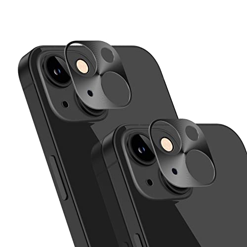 For iPhone Camera Lens Protector - [2 Pack] Premium Aluminum Alloy Back Rear Camera Lens Screen Cover Case Shield (Black- iPhone 13/13 Mini) - color: Black- iPhone 13/13 Mini
