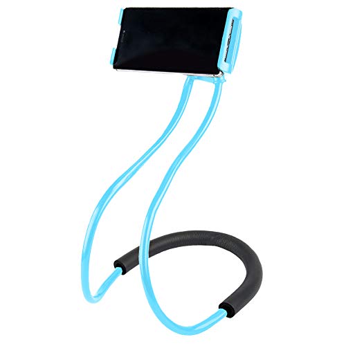 Lazy Bracket - Universal Hanging on Neck Lazy Phone Holder DIY Free Rotating Stand on Table Smart Multiple Functions Mobile Phone Mount Stand(Blue) - color: Blue
