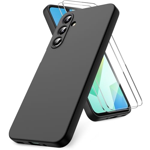 Vansdon for Samsung Galaxy A16 4G/5G Case-Black | Soft TPU Liquid Silicone Phone Case with 2 Screen Protectors, Military-Grade Protection Shockproof Slim Phone Cover - color: Black, size: Samsung Galaxy A16 4G/5G