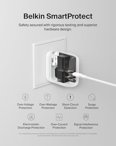 Belkin 40W Dual USB C Charger Block, Fast Charging for Travel - style: 1-Pack