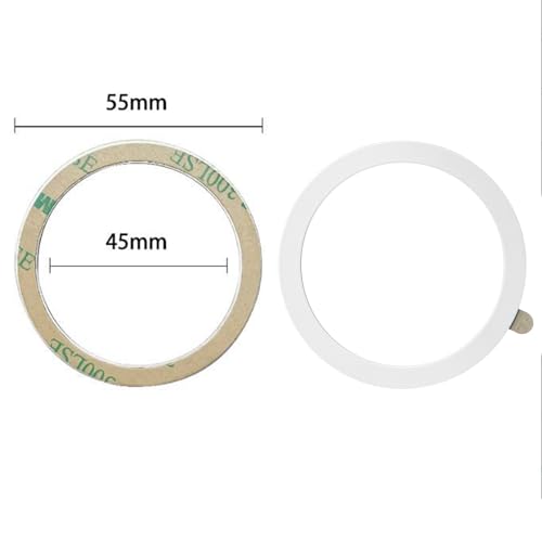 TENOC Universal Metal Ring Sticker, 3Pcs, White | Compatible with iPhone/Samsung/Android Cellphones, Magnetic Phone Charger/Mount/Holder Conversion - color: White