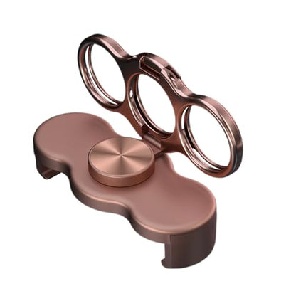 Double-Ring Three-Finger Back Clip Holder 360-Degree Rotating Mobile Grip Multipurpose Foldable Phone Grip Holder - color: Rose Gold