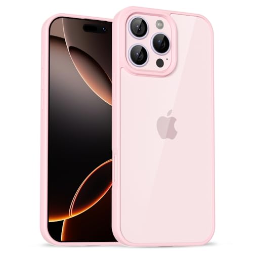 for iPhone 16 Pro Case Clear, Cute Transparent 16 Pro Phone Case Hard Shell & Soft Silicone Bumper & Clear Back, Acrylic Plastic TPU Non Yellowing Phone Cover for Women, Light Pink - color: Light Pink, size: 16 Pro