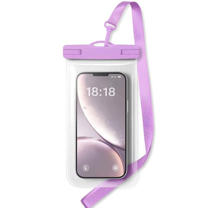 Waterproof Phone Pouch Compatible for iPhone 7in - 1 Purple | IPX8 Waterproof Case, Beach Travel Must Haves, Beach Essential, Dry Bag, 1 Pack, for iPhone 17/16/15/14/13/12 Pro Max - color: A9-Purple