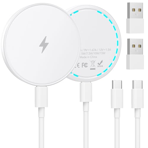 MagSafe Charger 2 Pack 15W Magnetic Wireless Charger Fast Charging Pad