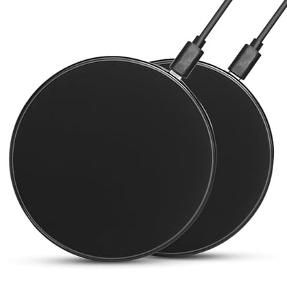 2 Pack 15W Fast Wireless Charger Compatible with iPhone and Samsung Galaxy - color: Black
