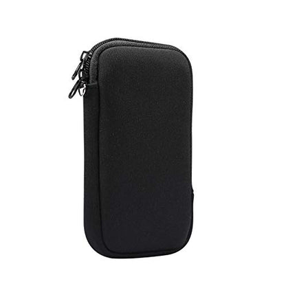 Zip Neoprene Cell Phone Sleeve Case Wallet Pouch for iPhone 17 Pro Max 16 Plus 15 Plus iPhone 14 13 12 Pro Max Moto G 2025 G Power 2026 G Play G Stylus 5G 2024 Google Pixel 10 Pro XL BLU G35 (Black) - color: Black