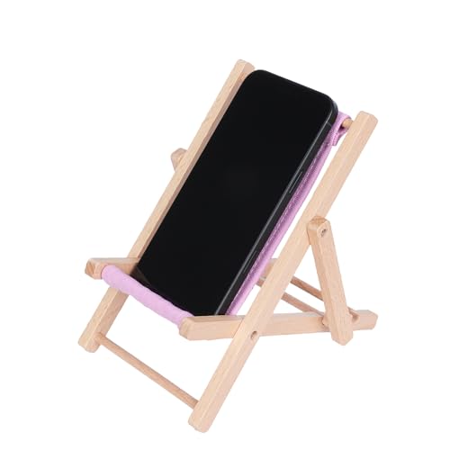 Foldable Wooden Cell Phone Stand, Phone Holder for Desk - color: Light Purple