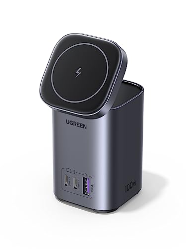 UGREEN Nexode 100W USB C Charging Station, 4-Port Qi2 Charger Stand