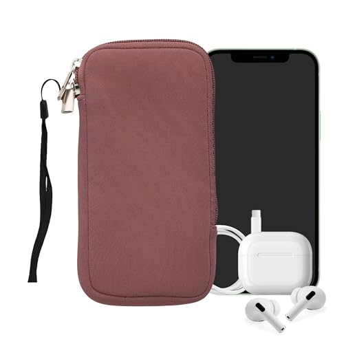 kwmobile Universal Phone Pouch Size XXL - 7" - Neoprene Smartphone Pouch with Zip - Water-Repellent Mobile Phone Case - Sleeve in Dark Rose - color: Dark Rose, size: XXL - 7"