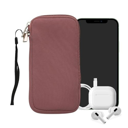 kwmobile Universal Phone Pouch Size XXL - 7" - Neoprene Smartphone Pouch with Zip - Water-Repellent Mobile Phone Case - Sleeve in Dark Rose - color: Dark Rose, size: XXL - 7"