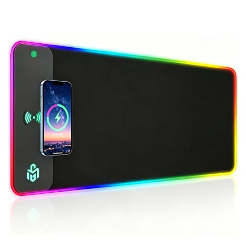 TARKARI Mouse Pad Gaming Wireless Charging, 800x300x4mm, Black