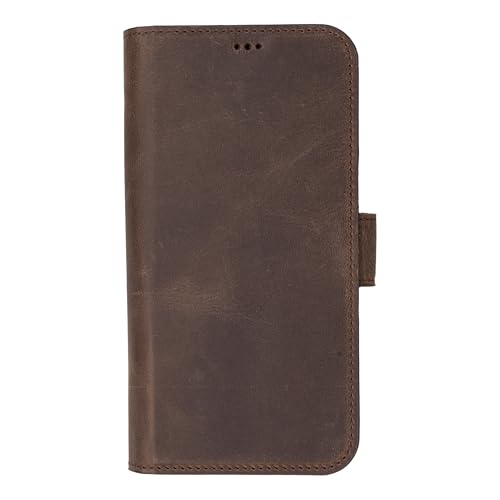 Bayelon Leather Wallet Case for iPhone 16 Pro 6.3" - Flip Cover Card Holder, iPhone 16 Pro Wallet Folio Case, Kickstand, MagSafe Compatible RFID, Real Leather iPhone 16 Pro Cover (Dark Brown) - color: Dark Brown, size: iPhone 16 Pro
