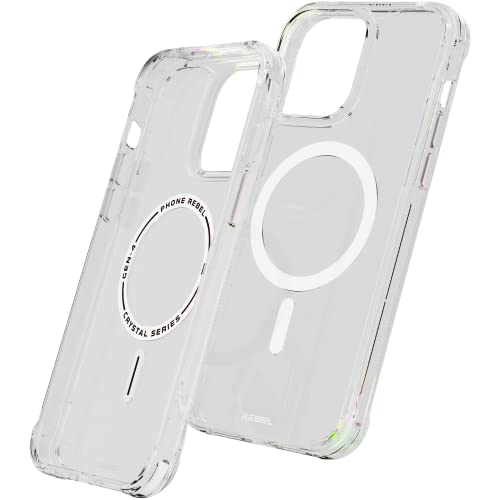 REBEL Clear Case for iPhone 14 Pro Max [Crystal Series Gen-4] Strong MagSafe Compatible, Anti-Scratch, Non-Yellowing, Protective Shockproof Bumpers, Metal Buttons, 6.7 Inch Phone 2023 (Crystal Clear) - color: Crystal Clear, size: iPhone 14 Pro Max