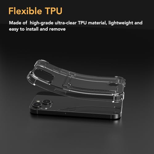 for iPhone 15 Crystal Clear Card Case, [Slim & Protection][Up to 2 Cards] Anti-Yellowing Flexible TPU Wallet Case with Card Holder 6.1" 2023 - size: iPhone 15
