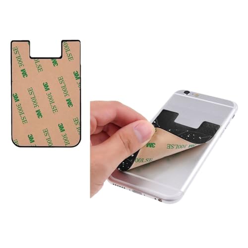Black Constellations Phone Credit Card Holders Sleeve Adhesive Wallet Compatible with Most Back of Phones - color: Black Constellations