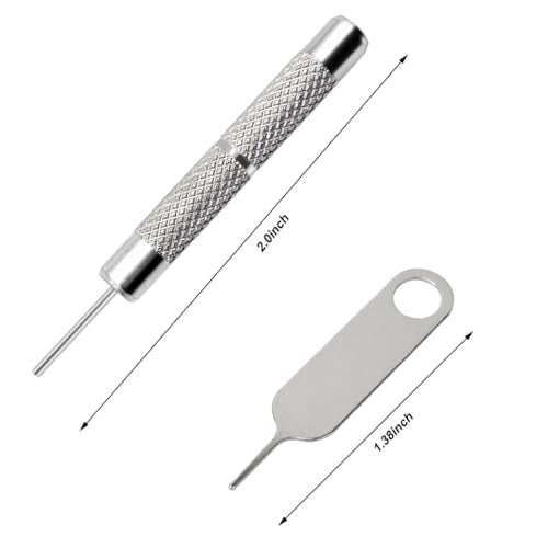 4 Pcs SIM Card Removal Openning Tool Tray Eject Pins Needle Opener Ejector Compatible with All iPhone Apple iPad HTC Samsung Galaxy Cell Phone Smartphone Watchchain Link Remover (Style C) - size: C