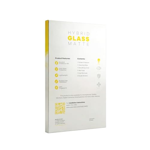 upscreen Matte Screen Protector Glass Film for Touchscreen PCs with 2.8 inch (7.1 cm) [44 mm x 58.2 mm, 4:3] - Anti-Glare, 9H Glass Protection