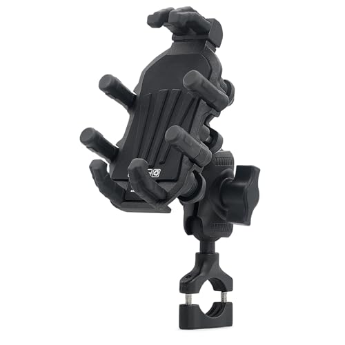 Motorcycle Phone Mount Holder with Vibration Dampener Motorcycle Cell Phone Holder 360 Degree Adjustable Rotation Motorbike Rearview Mirror Mount (Handlebar Mount) - size: Handlebar Mount