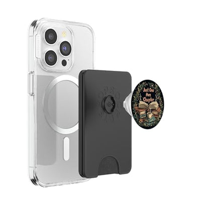 Just One More Chapter Book Lover Bookworm Reading Librarian PopSockets PopWallet for MagSafe - style: Magnetic PopWallet