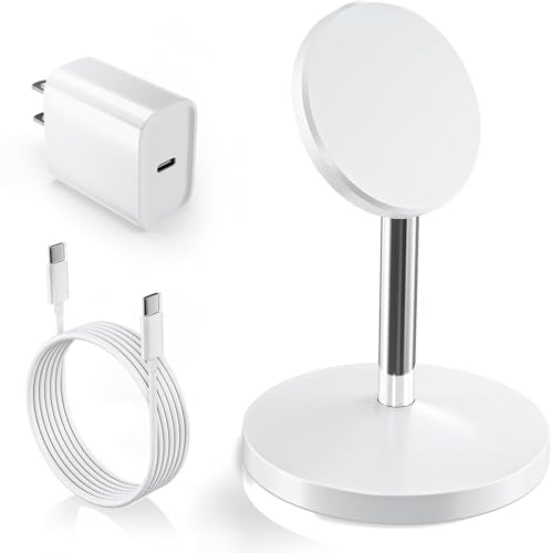 Magnetic Wireless Charger iPhone Stand,25W Mag-Safe Charger Fast Charging Stand 35W Magnetic USB C Adapter with 6FT Cable Wireless Fast Charge Station for iPhone 17 Pro Max/17/16/15/14/13/12, AirPods