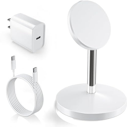 Magnetic Wireless Charger iPhone Stand,25W Mag-Safe Charger Fast Charging Stand 35W Magnetic USB C Adapter with 6FT Cable Wireless Fast Charge Station for iPhone 17 Pro Max/17/16/15/14/13/12, AirPods