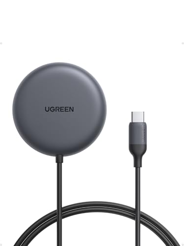UGREEN Qi2.2 25W MagSafe-Compatible Wireless Charging Pad | Qi2.2 Certified, Fast Charging Pad for iPhone 12-17 Series and AirPods, 5FT Cable, Black, Adapter Not Included - color: Grey