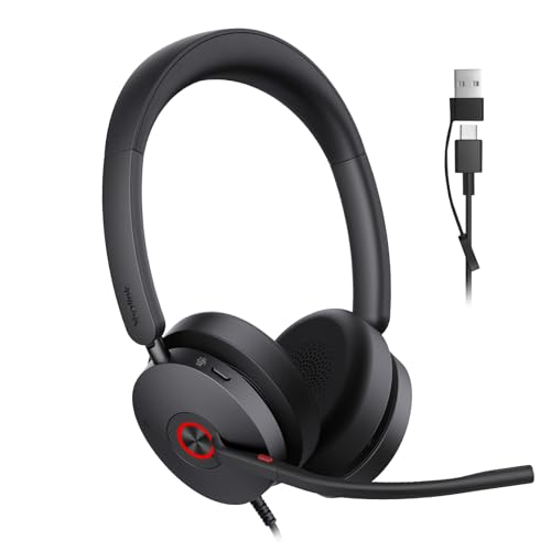 Yealink UH48 ANC Wired USB-C/A Headset,6 AI Noise-Canceling Microphones - color: USB-C/A (Teams)