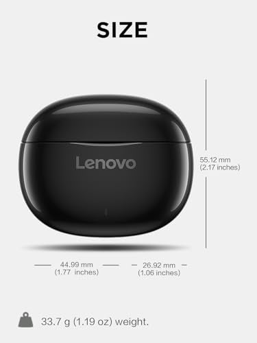 Lenovo E310 True Wireless Earbuds, Bluetooth 5.3 TWS Headphones with 13mm Drivers, AI Noise Reduction Mic, Up to 20H Battery with Case, USB-C Charging, IPX4 Water Resistant, Touch Control, Black - color: Black