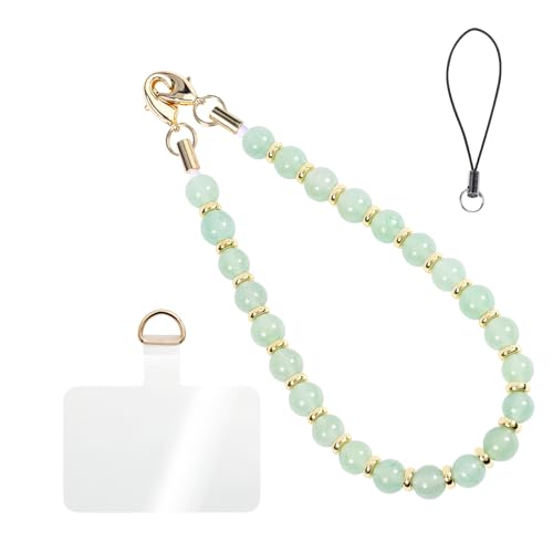 CH.yishi Beaded Phone Charm Wrist Strap with Tether Tab,Camera Lanyard - style: Green Aventurine