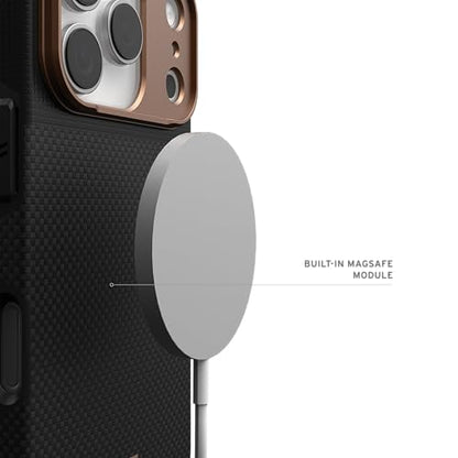 URBAN ARMOR GEAR UAG Designed for iPhone 17 Pro Case Fibr Armr - Compatible with MagSafe Kevlar Fiber Military Grade Protective Cover, Kevlar Graphite/Bronze - color: Fibr Armr - Kevlar Graphite/Bronze