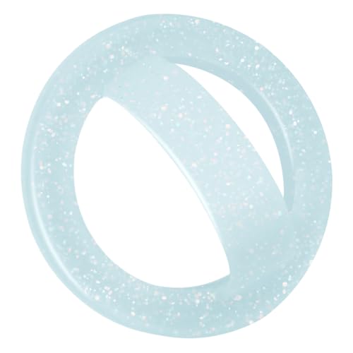 Magnetic Silicone Ring Grip Phone Holder, Rotating Finger Loop Ring Grip Holder, Soft and Portable, Strong Magnetic Attraction, Compatible with Magsafe Phone Case (Sparkle Blue) - color: Sparkle Blue